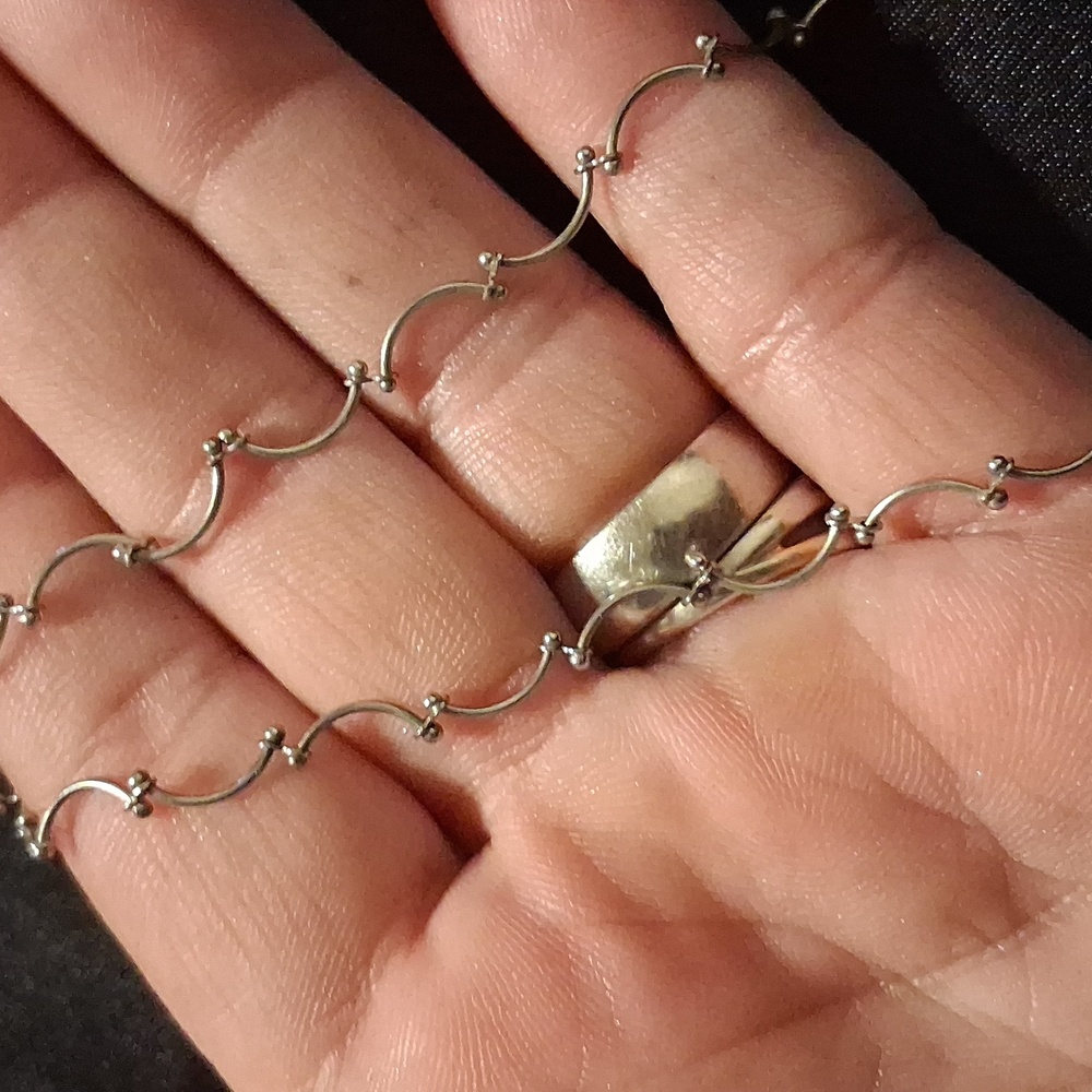 Sterling Silver Ball Bearing Earrings & Bracelet Jewelry Set. - Picture 5 of 8